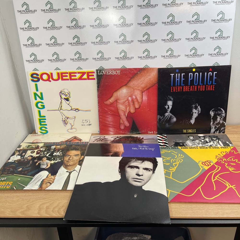 80s Rock Pop Vinyl Record Lot 10 LPs The Police Squeeze Phil Collins Hall